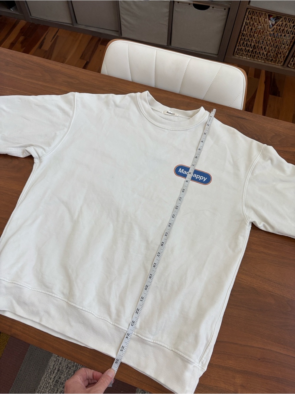 Madhappy‎ Off-White Crewneck Classics Logo Sweatshirt Pullover USA Size Small - Picture 12 of 13